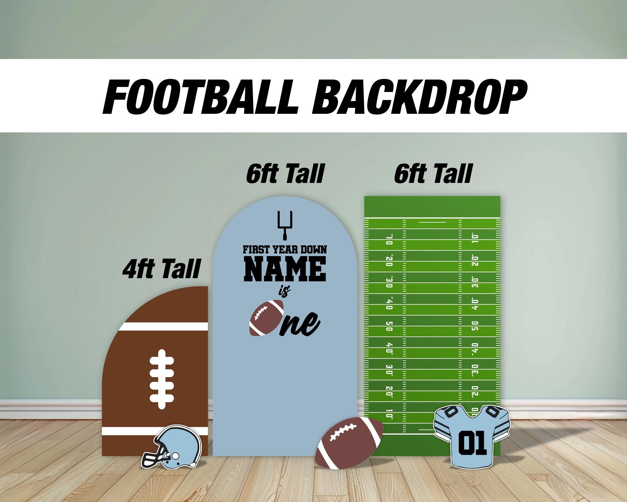 Football First year down Backdrop football themed Panel Backdrop with stands, NOT fabric. 4mm coroplast backdrop, first touchdown