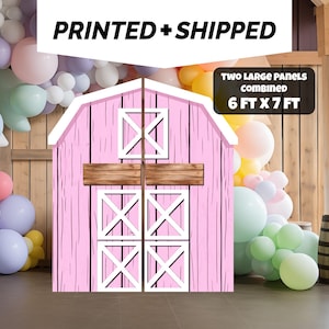 BIG Farm Barn Backdrop Panel Pastel farm panel standee, farm themed Party Decor, baby shower, first birthday, rigid board with stand