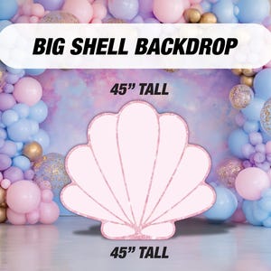 Pink Backdrop clam shell mermaid cutout Sea shell birthday under the sea ocean themed, mermaid themed Party Decor, baby shower, High quality
