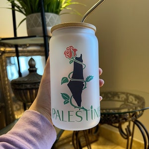 Palestine Travel mug with a handle, Large 25 oz, BPA-Free, Palestine  Watermelon Tumbler, Palestine Tumbler, Fits in Cup Holder