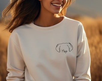 Sweatshirt - Hundeohren mit Namen | Personalisiert mit Hundenamen | Geschenkidee | Hundebesitzer | Verschiedene Ohren + Farben | Sweater