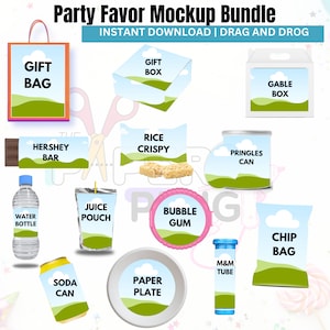 DIGITAL- 13 Party Favors Mockup Bundle