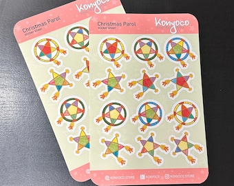Filipino Parol Christmas Lantern Sticker Sheet Holiday Card Gift Labels Paskong Pinoy