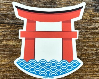 Japan Floating Torii Gate Sticker Itsukushima Miyajima Island Kawaii Student Journal School Planner Notebook Stationery Laptop Water Bottle