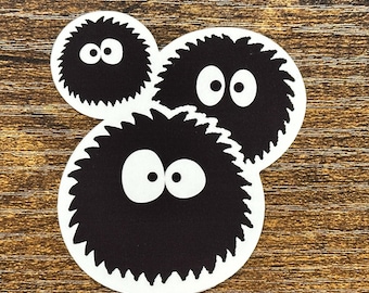 Traveling Soot Sprite Sticker Susuwatari Studio Ghibli Cute Kawaii Student Journal School Planner Dorm Decor Stationery Laptop Water Bottle