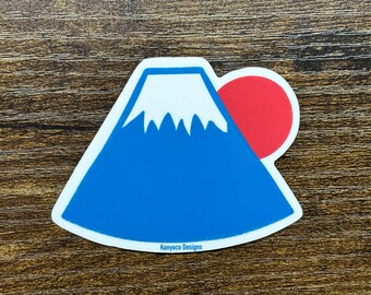 Blue Mt Fuji Sticker Sunrise Sunset Japan Cute Kawaii for Student Journal School Planner Notebook Stationery Laptop Water Bottle