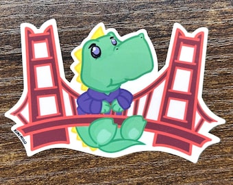 Golden Gate Bridge Gator Alligator Sticker SFSU SF State San Francisco Mascot Student Journal School Planner Stationery Laptop Water Bottle