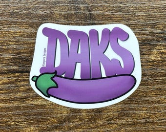 Daks Eggplant Sticker Emoji Pinoy Funny Pop Culture Filipino for Student Journal School Planner Notebook Stationery Laptop Water Bottle