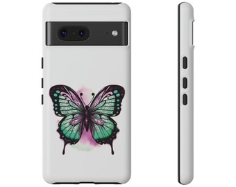 Breast Cancer Awareness Butterfly Tough Cases. Apple iPhone, Samsung Galaxy, Google Pixel