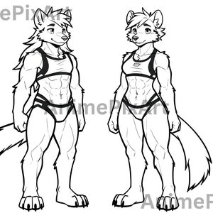 Customizable Furry Coloring Sheet Valentines Day - Digital Download, OC Furry, Instant Download, P2U, PTU, Couple, Gift
