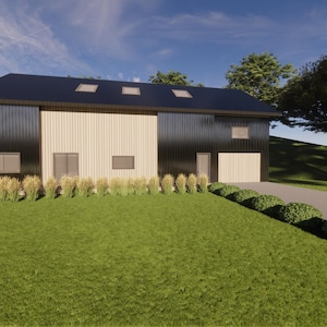 Barndominium House Plan – 3000 Sq Ft, 4 Bedroom Modern Farmhouse Style, Open Floor PDF Blueprint