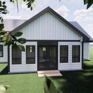 Modern Farmhouse House Plan – 2500 Sqft, 3 Bedroom 2.5 Bath – Open Floor Plan Blueprint PDF