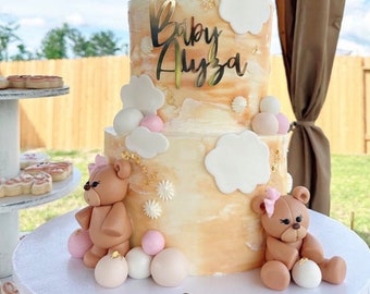 Edible bears cake toppers, fondant bears toppers birthday bears toppers, baby shower toppers, custom cakes toppers