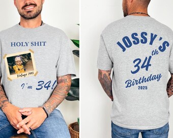 Custom Vintage Photo And Year Shirt, Custom Shirt With Picture Personalized Birthday Gift, Birthday Party Shirt, Vintage Birthday Shirt