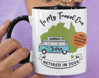 Personalizar regalo de jubilación, En mi era de viajes, Regalos de jubilación para hombres, Regalos de jubilación para mujeres, Taza de jubilación, Regalos divertidos de jubilación,