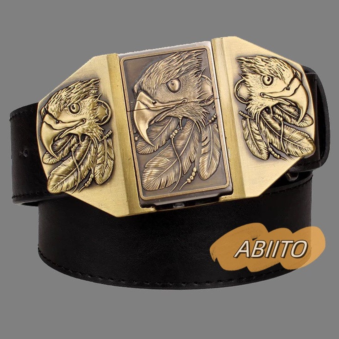 Eagle Lighter Belt Buckle Leather Belt Buckle Vintage Alloys Etsy