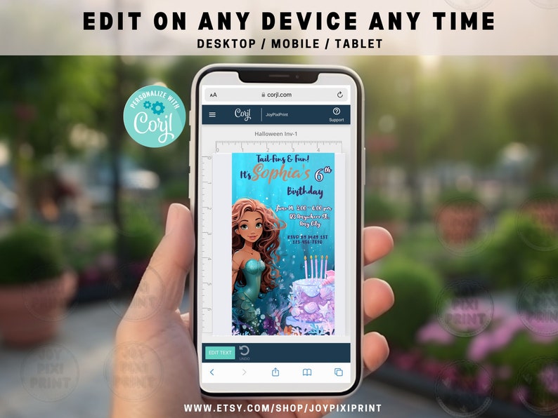 Mermaid Birthday Electronic Invitation Template Mermaid Birthday Invite