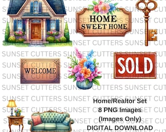 Home PNG Images, Realtor PNG images, New Home clip art, SOLD png, Welcome Mat clip art, House png images, Home sweet home png
