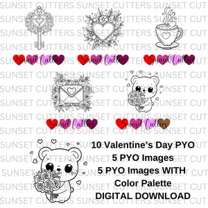 PYO - Paint your own cookie prints, Paint Your Own Valentine&#39;s Day, PYO Cookies, PYO Images, Paint Your Own Palettes, Cookie cutters