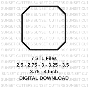 Octagon STL, Ring Box stl, octagon stl, stl cutters, stl cookie cutters, ring box stl cutter, square stl, fancy square stl, stl shapes