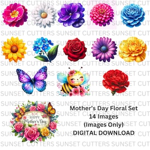 Images PNG de fleurs, joyeuse fête des mères png, papillon PNG, clipart fleurs fête des mères, oeillets png images, rose png, papillon png