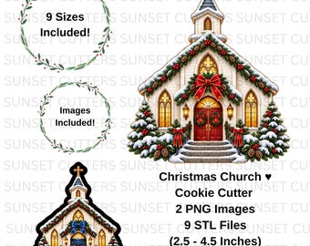 Church Cookie Cutter, Christmas Church, Church PNG, Church STL Cutter, Holiday stl, Christmas cookie, STL cookie cutter