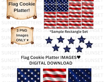 Flag PNG, Fourth of July, Memorial Day, Veterans Day, Flag cookie platter
