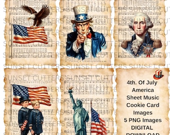 Fourth of July Cookie Cards, 4th of July PNG