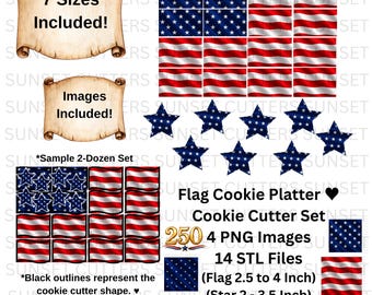 Flagge Platter Cookie Cutter, Flagge Platte STL Cookie Cutter, Flagge Ausstechform, Flagge png - Fourth of Jully - Sommer