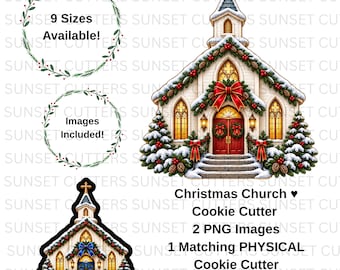 Church Cookie Cutter, Christmas Church, Church PNG, Church Cookie Cutter, Holiday cookie, Christmas cookie