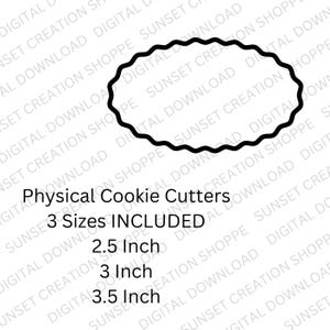 Scalloped Oval Cookie Cutter, Oval Cookie Cutter, Cookie Cutter Shapes, Plaque Cookie Cutter, Physical Cookie Cutter