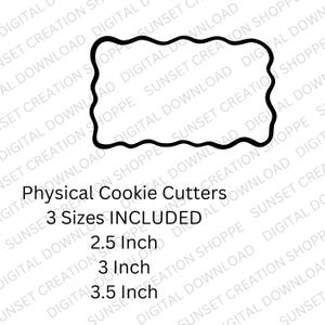 Wavy Rectangle Cookie Cutter, Rectangle Cookie Cutter, Cookie Cutter Shapes, Plaque Cookie Cutter, Physical Cookie Cutter