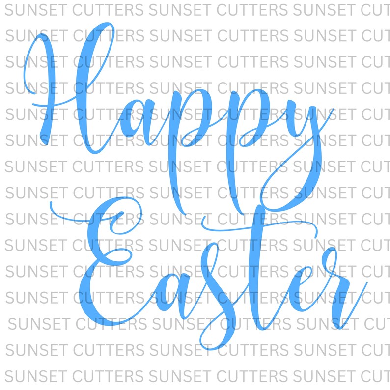 Easter Script Sign Happy Easter Script STL and PNG Cookie Cutter Set, STL Cutters, Stl ...