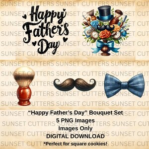 Immagini PNG per la festa del papà, Biscotti per la festa del papà, Papillon png, Baffi png, Clip art per la festa del papà, Clip art per la festa del papà