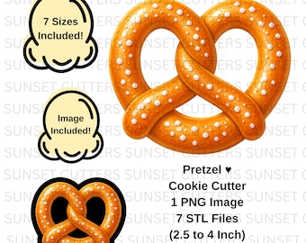 Pretzel Cookie Cutter, Pretzel STL cutter, Pretzel PNG