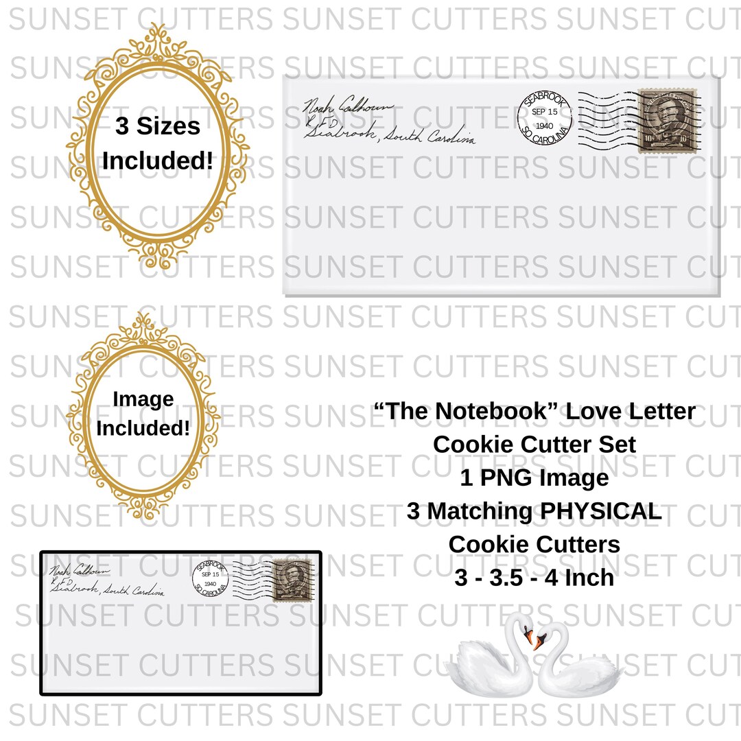 The Notebook Letter Cookie Cutter and PNG Set, Cookie Cutters, the ...