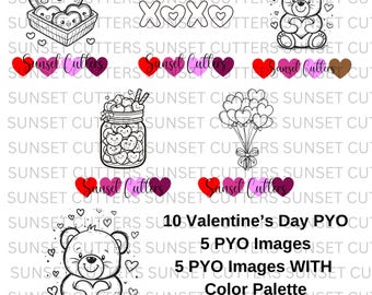 PYO - Paint your own cookie prints, Paint Your Own Valentine's Day, PYO Cookies, PYO Images, Paint Your Own Palettes, Cookie cutters