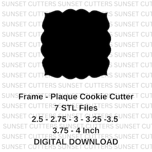 STL cuadrado, STL de placa, cortadores STL, cortadores de galletas STL, STL de marco, cortador de galletas de placa, cortador STL cuadrado, STL cuadrado elegante, forma de marco