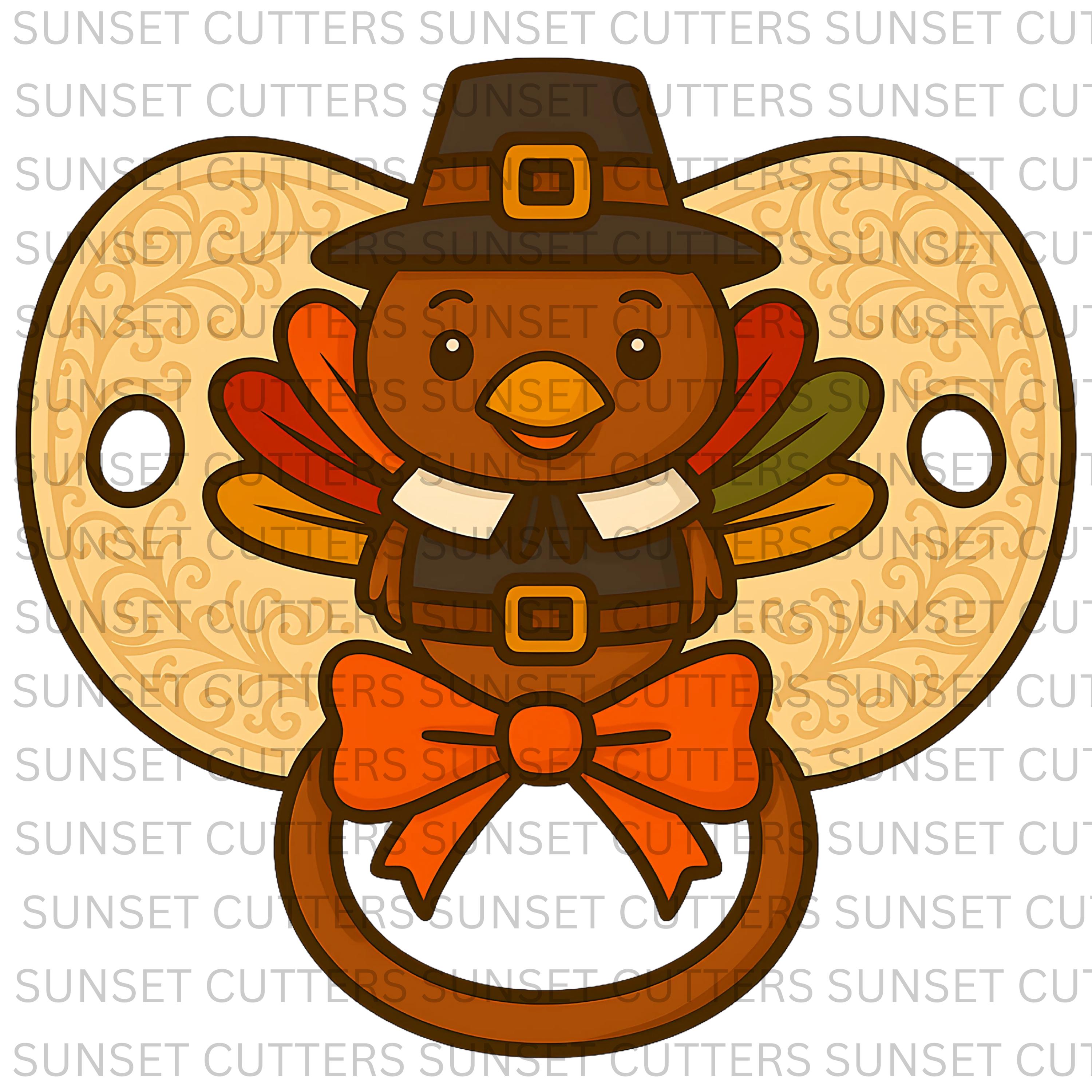 Turkey With Pacifier Pacifier PNG and STL Cookie Cutter, Turkey Pacifier, Pacifier Stl ...