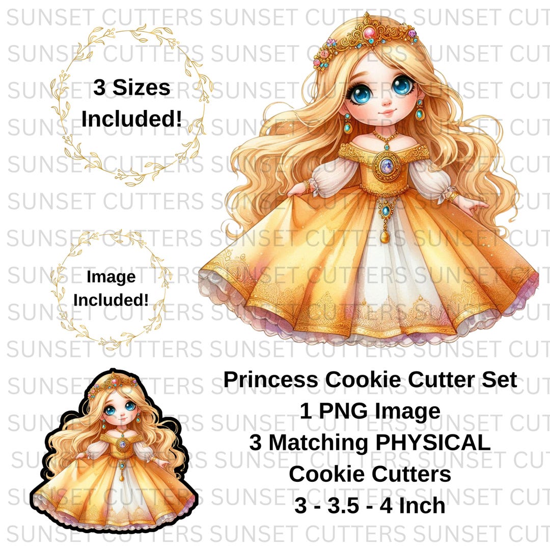 Princess Cookie Cutter and PNG, Cookie Cutters, Princess PNG, Pink