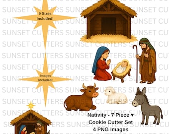 Kerstkoekjes uitstekerset - 7-delige set - STL