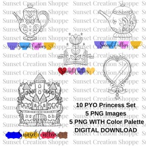 PYO - Pinta tus propias impresiones de galletas, pinta tu propio castillo de princesa, galletas PYO, imágenes PYO, pinta tus propias paletas, cortadores de galletas