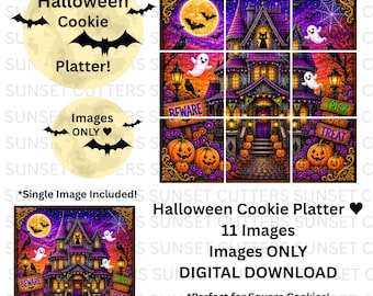 Halloween Cookie Platter, Haunted House Images, Cute Halloween, Halloween Cookies
