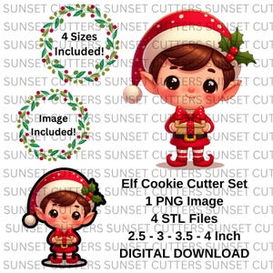 Elf STL Cookie Cutter, Elf stl and png, STL Cutter, STL cookie cutters, Cookie cutters, Elf on the shelf cookie cutter, Elf on the shelf png