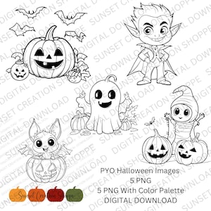 PYO - Pinta tus propias impresiones de galletas para Halloween, pinta tu propia calabaza, galletas PYO, imágenes PYO, pinta tus propias paletas, 10 PYO