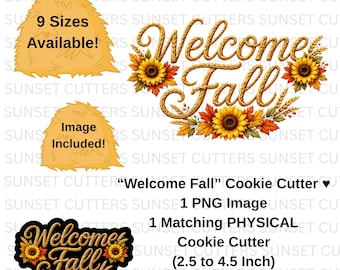 Welcome Fall Script Cookie Cutter, Welcome Fall , Fall cookie cutters, Fall cutters, Welcome Fall PNG, Fall clipart, Fall cookies