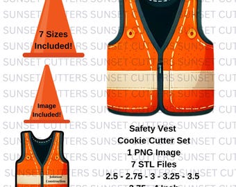 Construction Vest Cookie Cutter, construction vest cutter, construction vest stl, baby shower cookie, construction birthday, builder vest
