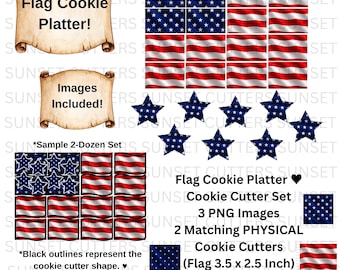 Flag Cookie Cutter, Flag Cookie Platter, Cookie Platter, Flag PNG, Fourth of July, Summer, Memorial Day, Veterans Day