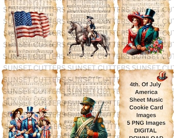 Fourth of July Cookie Cards, 4th of July PNG
