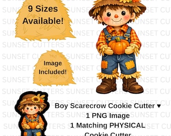 Scarecrow Cookie Cutter, Boy Scarecrow PNG, Scarecrow Cutter, Fall Cookie Cutter, Fall Cutter, Cute Scarecrow, Fall clipart, Fall Cookies